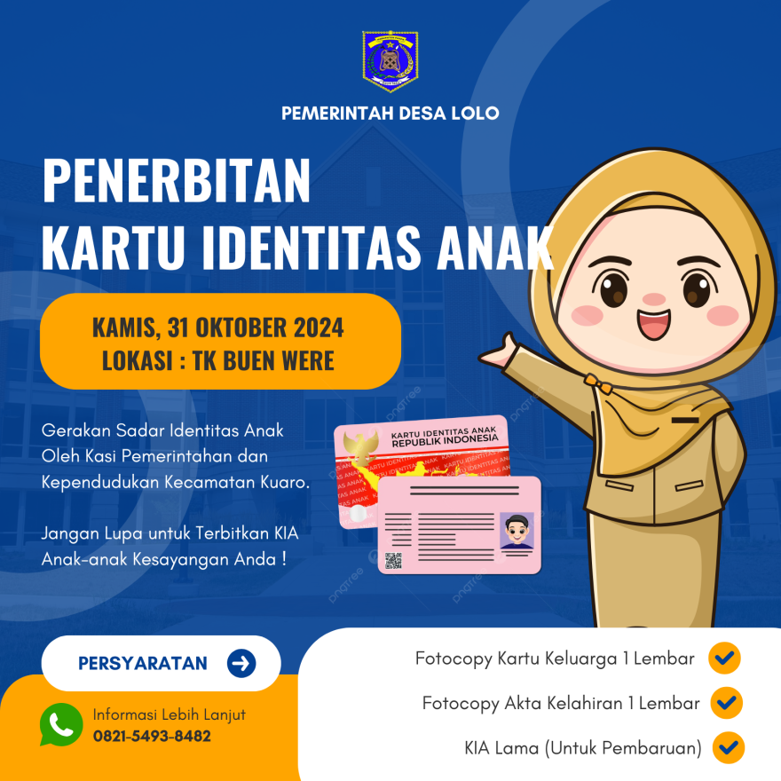 Gerakan Sadar Identitas Anak Oleh Kasi Pemerintahan dan kependudukan Kecamatan Kuaro.